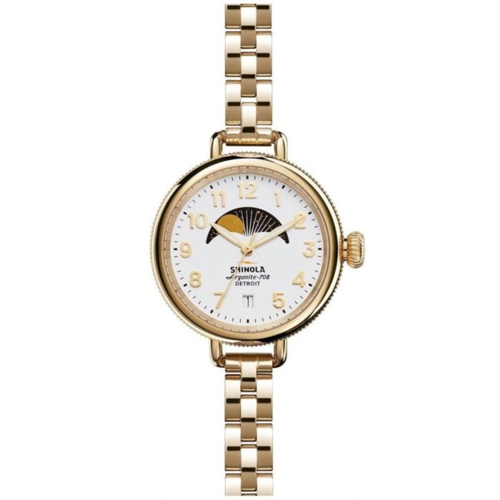 Shinola 'The Birdy' Moon Phase Gold-Tone Watch